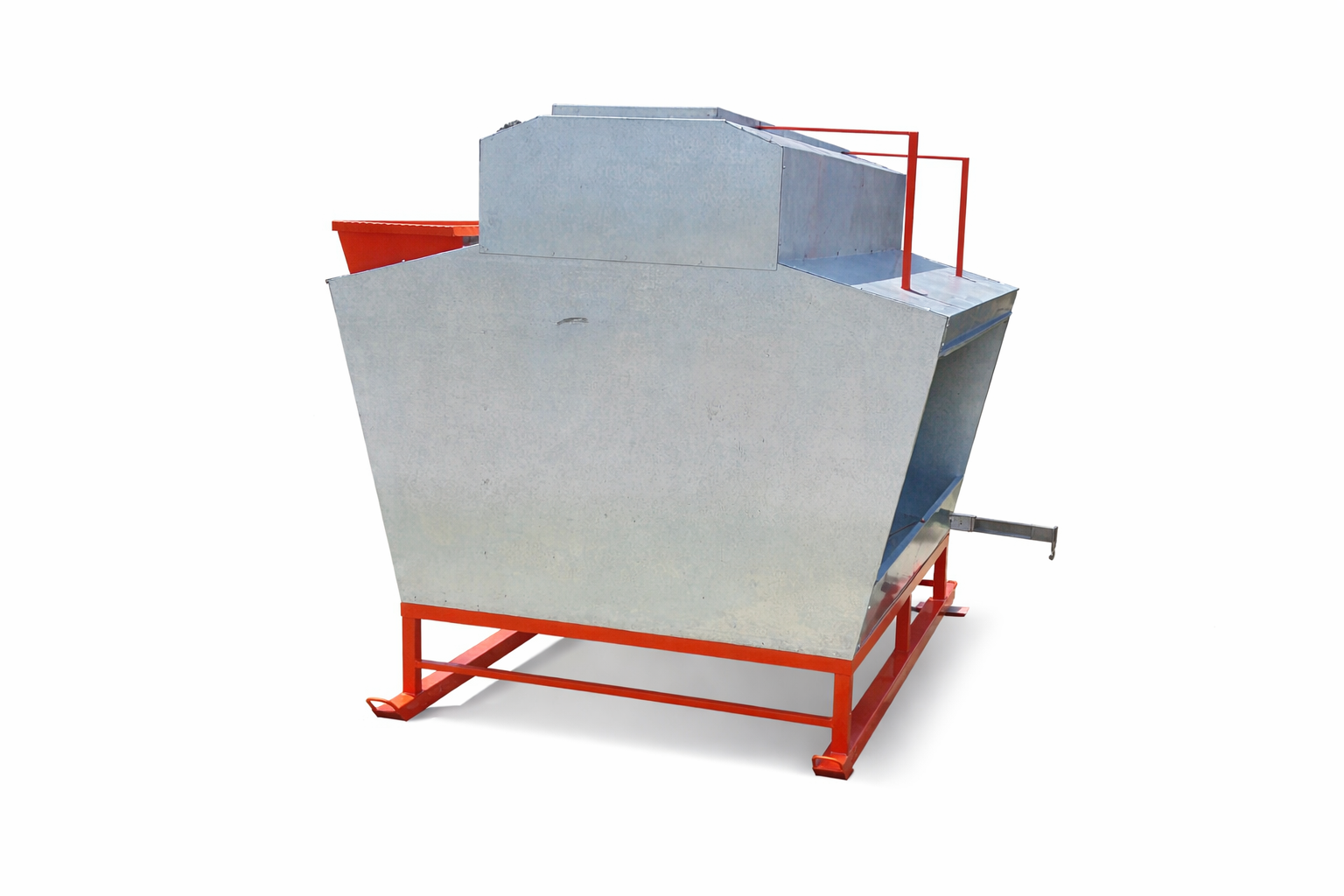 Comedero metálico elevado con marco naranja